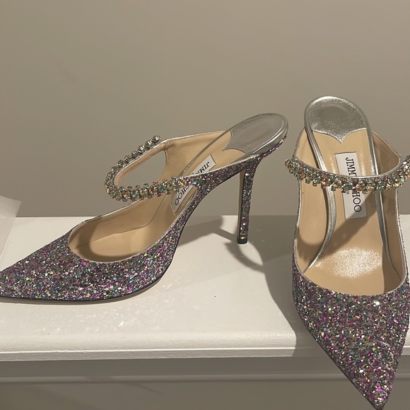 Jimmy Choo Bing 100 Sparkly Mules Size 41 - Picture 8 of 17